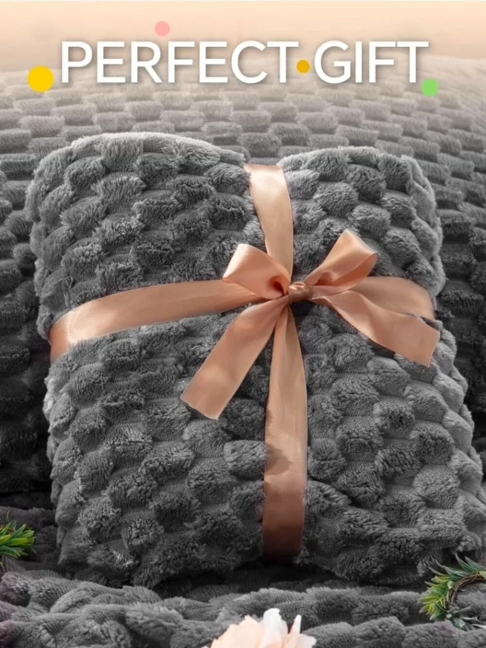 Fluffy Queen Comforter Set - Grey Fleece Soft Comforter for Queen Size Bed, Luxu